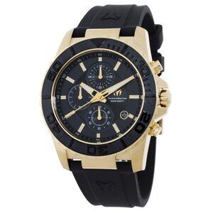 NWT Authentic Technomarine Sea Chronograph Quartz Black Dial Men's Watch